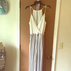 Blue and white bodysuit